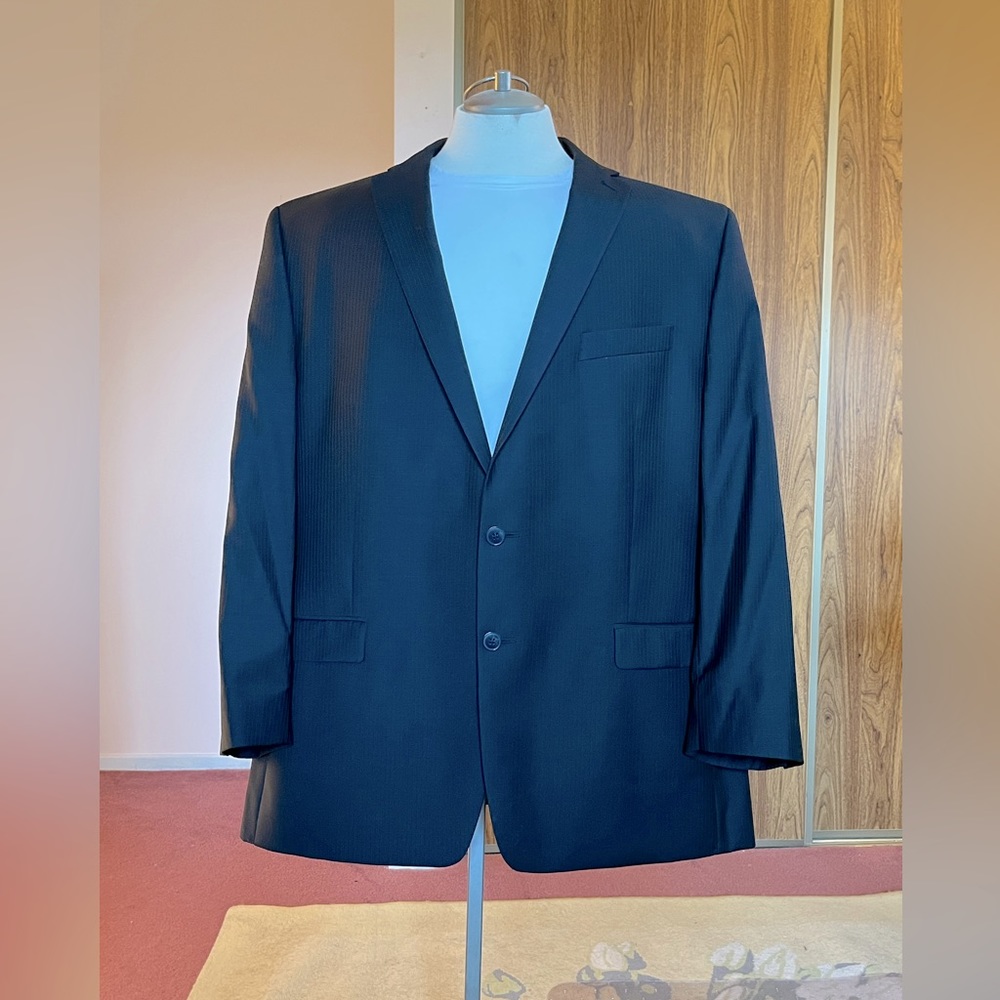 Calvin Klein navy pinstripe single breasted wool suit